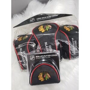 Lot 4 NHL Chicago Blackhawks Hockey Golf Fairway Driver Putter Head Covers